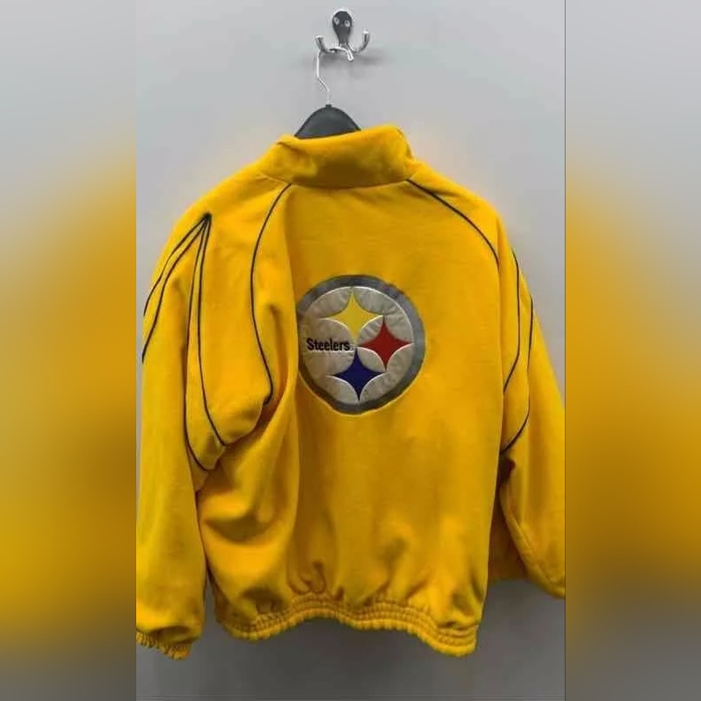 NFL Reversible Pittsburgh Steelers Yellow Black Reversible Jacket M XL W Large - Picture 4 of 7